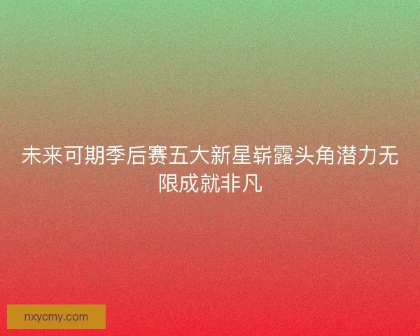 未来可期季后赛五大新星崭露头角潜力无限成就非凡